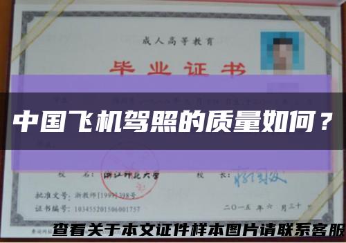 中國飛機駕照的質量如何？縮略圖