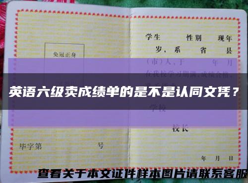 英語六級賣成績單的是不是認同文憑？縮略圖