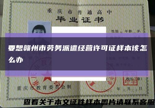要想贛州市勞務派遣經營許可證樣本該怎么辦縮略圖