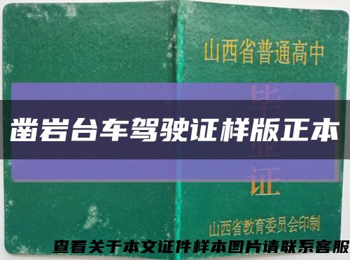鑿巖臺車駕駛證樣版正本縮略圖