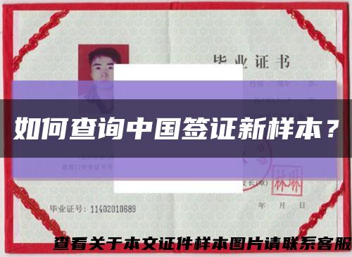 如何查詢中國簽證新樣本？縮略圖