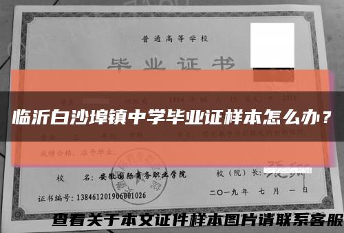 臨沂白沙埠鎮中學畢業證樣本怎么辦？縮略圖