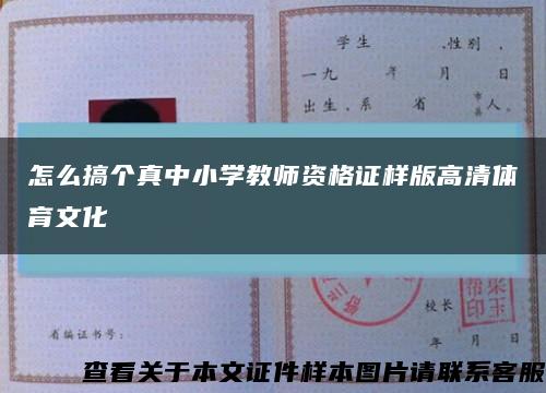 怎么搞個真中小學教師資格證樣版高清體育文化縮略圖