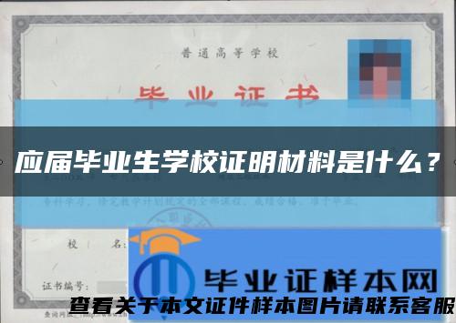 應屆畢業生學校證明材料是什么？縮略圖