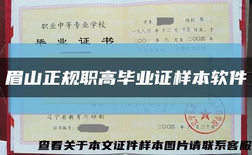 眉山正規職高畢業證樣本軟件縮略圖