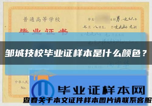 鄒城技校畢業證樣本是什么顏色？縮略圖
