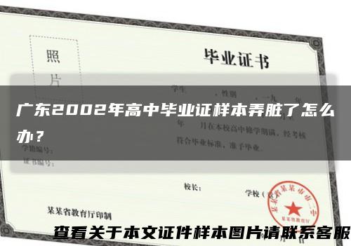 廣東2002年高中畢業證樣本弄臟了怎么辦？縮略圖