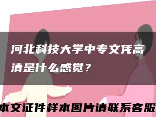 河北科技大學中專文憑高清是什么感覺？縮略圖