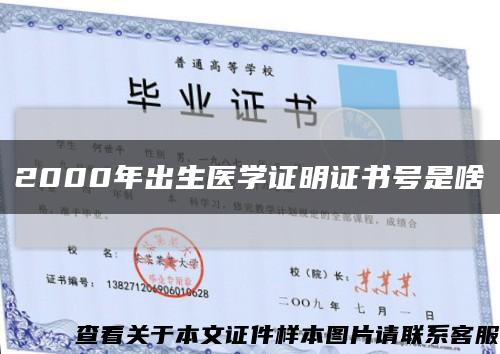 2000年出生醫學證明證書號是啥縮略圖