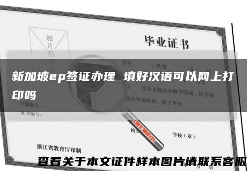 新加坡ep簽證辦理 填好漢語可以網上打印嗎縮略圖