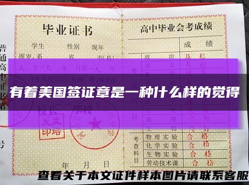有著美國簽證章是一種什么樣的覺得縮略圖
