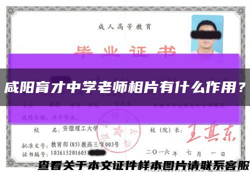 咸陽育才中學老師相片有什么作用？縮略圖