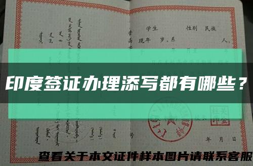 印度簽證辦理添寫都有哪些？縮略圖
