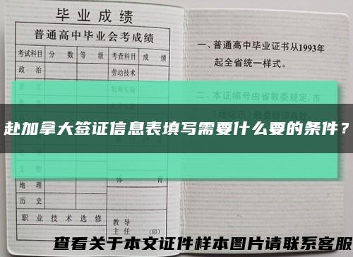赴加拿大簽證信息表填寫需要什么要的條件？縮略圖
