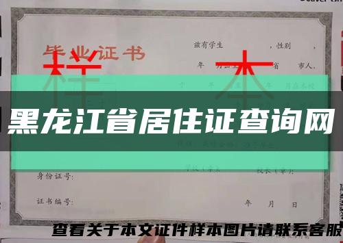 黑龍江省居住證查詢網縮略圖