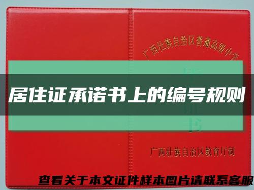 居住證承諾書上的編號規則縮略圖