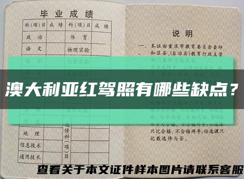 澳大利亞紅駕照有哪些缺點？縮略圖