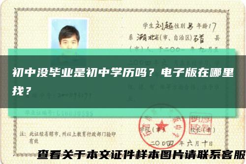 初中沒畢業是初中學歷嗎？電子版在哪里找？縮略圖