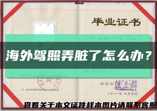海外駕照弄臟了怎么辦？縮略圖