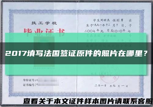 2017填寫法國簽證原件的照片在哪里？縮略圖