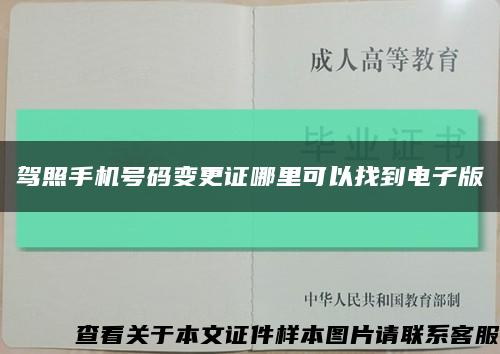 駕照手機號碼變更證哪里可以找到電子版縮略圖