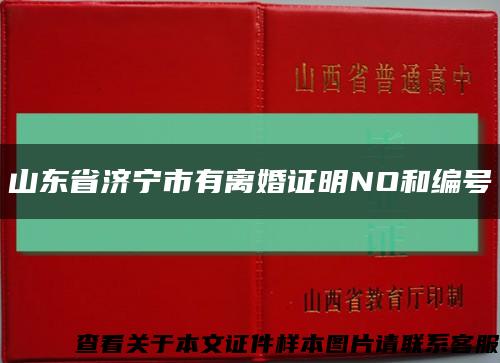 山東省濟寧市有離婚證明NO和編號縮略圖