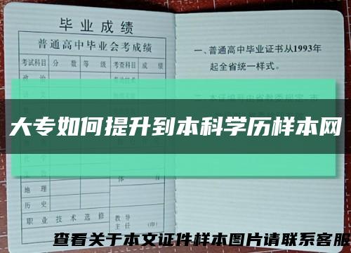大專如何提升到本科學歷樣本網縮略圖