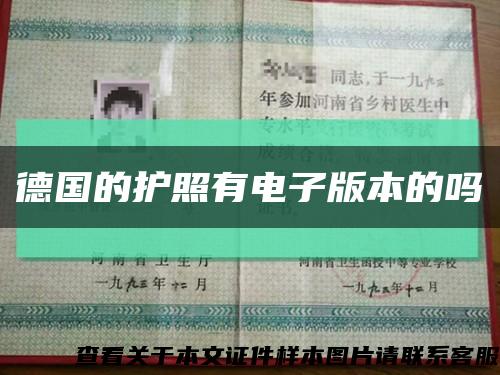 德國的護照有電子版本的嗎縮略圖