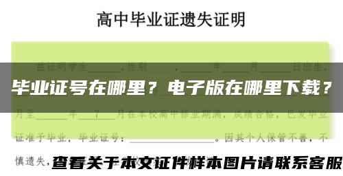 畢業證號在哪里？電子版在哪里下載？縮略圖