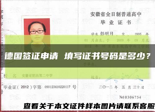 德國簽證申請 填寫證書號碼是多少？縮略圖