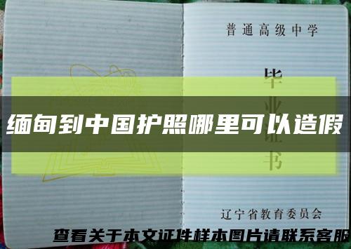 緬甸到中國護照哪里可以造假縮略圖