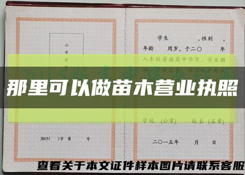 那里可以做苗木營業執照縮略圖