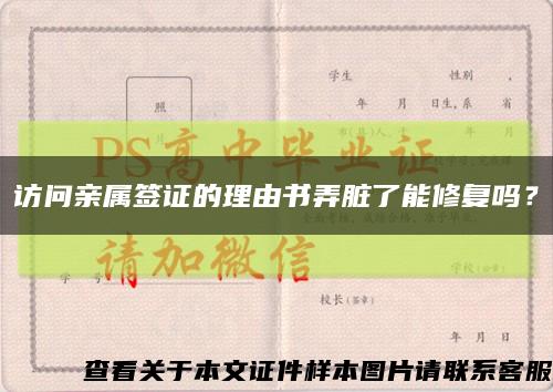 訪問親屬簽證的理由書弄臟了能修復嗎？縮略圖