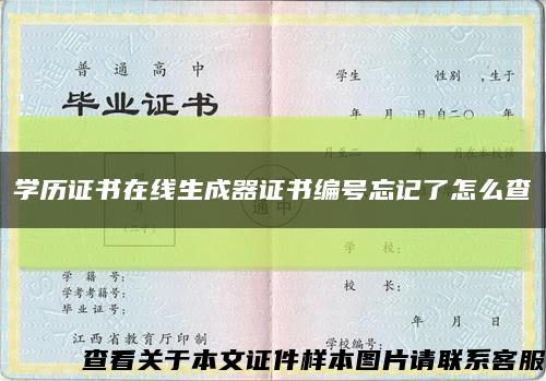 學歷證書在線生成器證書編號忘記了怎么查縮略圖