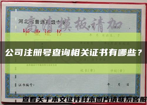 公司注冊號查詢相關證書有哪些？縮略圖