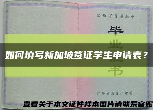 如何填寫新加坡簽證學生申請表？縮略圖