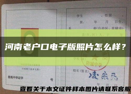 河南老戶口電子版照片怎么樣？縮略圖