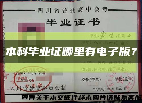 本科畢業證哪里有電子版？縮略圖