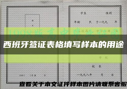 西班牙簽證表格填寫樣本的用途縮略圖