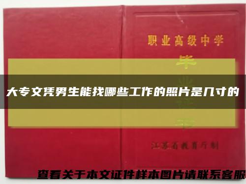 大專文憑男生能找哪些工作的照片是幾寸的縮略圖