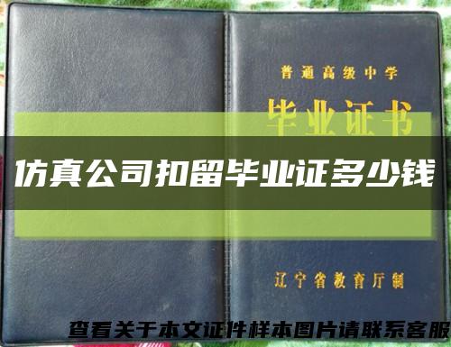 仿真公司扣留畢業證多少錢縮略圖