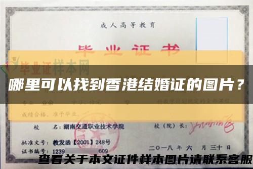 哪里可以找到香港結婚證的圖片？縮略圖