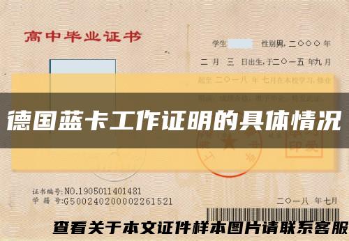 德國藍卡工作證明的具體情況縮略圖