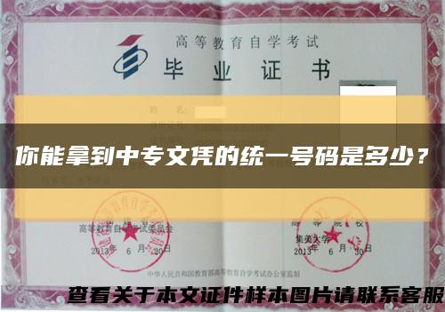你能拿到中專文憑的統一號碼是多少？縮略圖