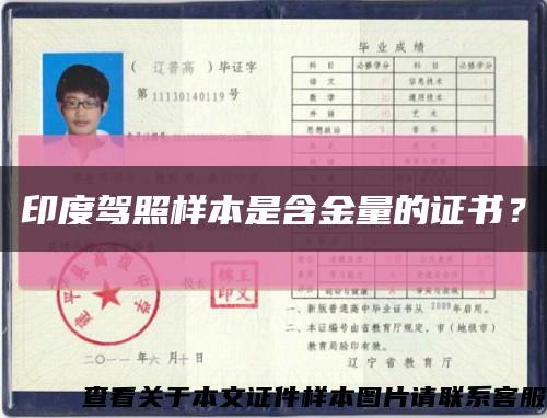 印度駕照樣本是含金量的證書？縮略圖