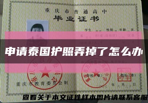 申請泰國護照弄掉了怎么辦縮略圖