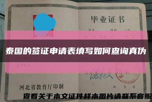 泰國的簽證申請表填寫如何查詢真偽縮略圖