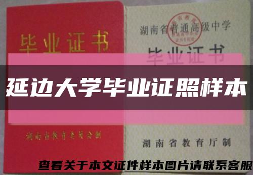 延邊大學畢業證照樣本縮略圖