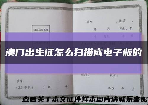 澳門出生證怎么掃描成電子版的縮略圖