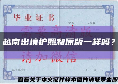 越南出境護照和原版一樣嗎？縮略圖